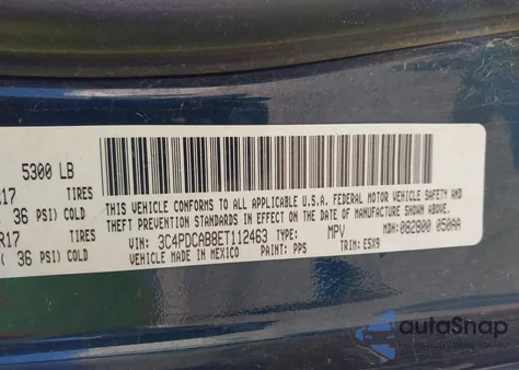 2014 Dodge Journey American Value Pkg z USA, uszkodzony, nr VIN 3C4PDCAB8ET112463